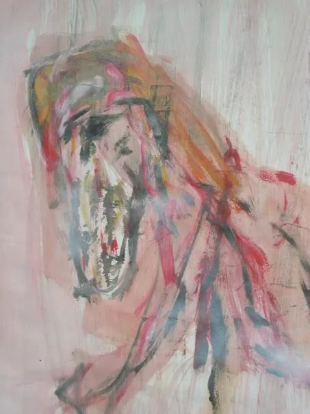 Abstract painted figure study
