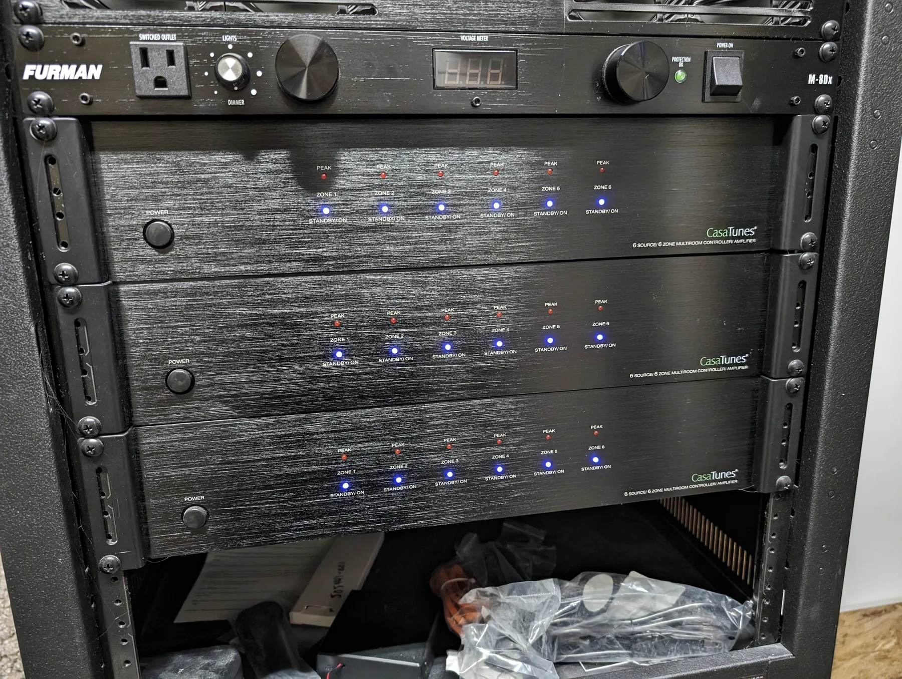 Installed technical equipment rack